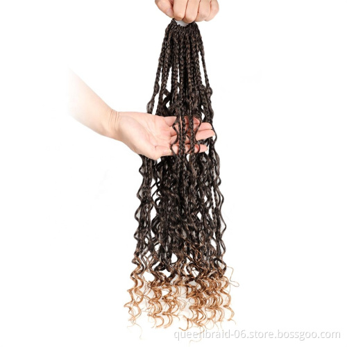 14/18Inch Boho Goddess Box Braids Crochet Hair Box Braid Crochet Hippie locs Bohemian Crochet Hair Extension